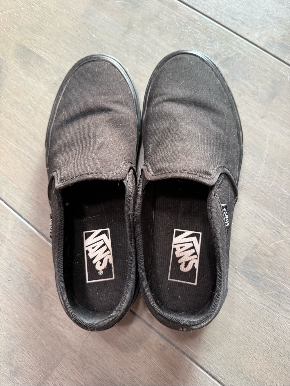 Vans Black Canvas Slip-On Loafers